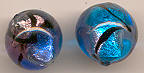 Abstract Black Vein Round in Aqua, Amethyst & Blue